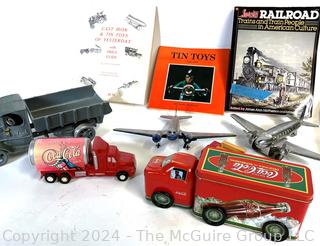 Group of Large Toy Trucks, Airplanes and Books as well as Books and Price Guides