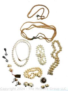 Collection of Vintage Faux Pearl Jewelry