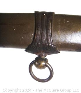 WWII Japanese Sword In Metal Scabbard With Ishizuke Style End Cap And Button Release.  No Visible Markings.