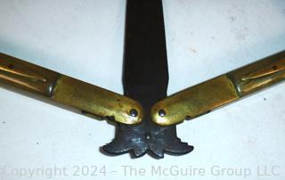 Bailsong Style Butterfly Knife, Unmarked and Small Chinese Helmet Shaped Bell with Markings