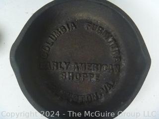 Cast Iron Trivets and Pan Shaped Ashtrays,  Wagner-Ware 