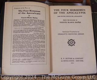 Group of Books Including Four Volume Genealogy Dictionary, 1st Printing This Freedom A.S.M. Hutchinson, The Four Horsemen of the Apocalypse by Ibanez and 1928 The New Testament in Eleven Volumes 