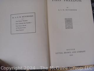 Group of Books Including Four Volume Genealogy Dictionary, 1st Printing This Freedom A.S.M. Hutchinson, The Four Horsemen of the Apocalypse by Ibanez and 1928 The New Testament in Eleven Volumes 