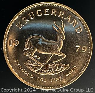 1979 South Africa 1 oz Gold Krugerrand {AUTOMATIC BILLING OF CREDIT CARDS ON FILE ARE DISABLED FOR THIS LOT.  PAYMENT MUST BE BY CERTIFIED FUNDS ONLY BEFORE OR AT REMOVAL}
