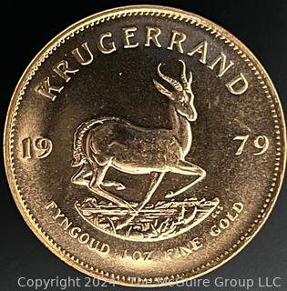 1979 South Africa 1 oz Gold Krugerrand {AUTOMATIC BILLING OF CREDIT CARDS ON FILE ARE DISABLED FOR THIS LOT.  PAYMENT MUST BE BY CERTIFIED FUNDS ONLY BEFORE OR AT REMOVAL}