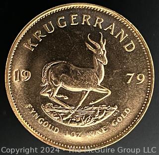 1979 South Africa 1 oz Gold Krugerrand {AUTOMATIC BILLING OF CREDIT CARDS ON FILE ARE DISABLED FOR THIS LOT.  PAYMENT MUST BE BY CERTIFIED FUNDS ONLY BEFORE OR AT REMOVAL}
