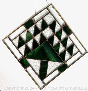 Geometric Stained Glass. 10" square.