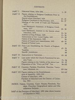 1923 1st Ed. "The First Parishes of The Province of Maryland" by Percy Skirven