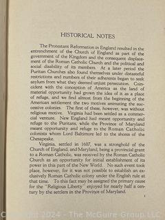 1923 1st Ed. "The First Parishes of The Province of Maryland" by Percy Skirven