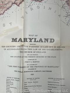 1923 1st Ed. "The First Parishes of The Province of Maryland" by Percy Skirven