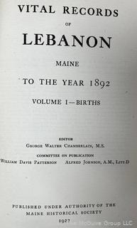 Collection of Periodical Genealogical Annual Indexes (1960's - 1990's) and Lebanon Maine Genealogy Books and New England Marriages Prior to 1700