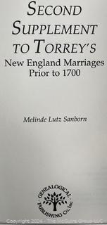 Collection of Periodical Genealogical Annual Indexes (1960's - 1990's) and Lebanon Maine Genealogy Books and New England Marriages Prior to 1700