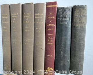 Group of Books Including Four Volume Genealogy Dictionary, 1st Printing This Freedom A.S.M. Hutchinson, The Four Horsemen of the Apocalypse by Ibanez and 1928 The New Testament in Eleven Volumes 