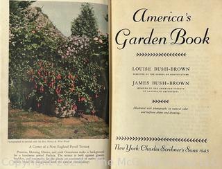 Meta Givens Modern Encyclopedia of Cooking, 1949 and America's Garden Book, 1939.