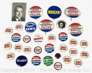 Collection of Political Buttons Including Richard Nixon