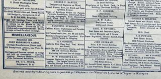 Folded Street Map of Washington DC with names of establishments (references 1878)