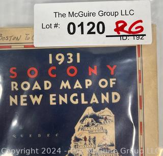 1931 SOCONY Road Map Of New England Standard Oil Company of New York