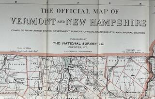 1915 Official Folding Map of Vermont and New Hampshire by The National Survey 