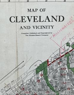 Three (3) Maps of Cleveland, New England States and Baltimore