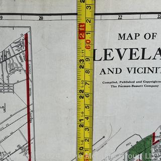 Three (3) Maps of Cleveland, New England States and Baltimore