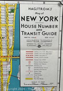 1960's Hagstrom's Map New York City House Number Guide Postal Zones 