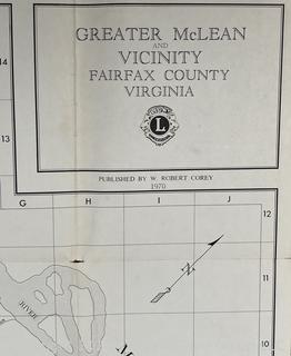 1970 Street Map of McLean in Fairfax County Virginia 