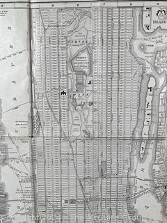 Foster & Reynolds (circa 1930's) Folding Street Map of Manhattan and the Bronx, NYC. 14 x 22"