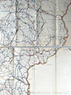 1912 Folding Road Map of Vermont. 27 x 43"