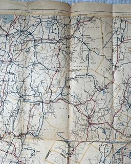 1912 Folding Road Map of Vermont. 27 x 43"