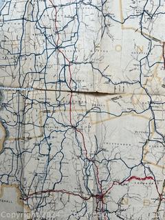 1912 Folding Road Map of Vermont. 27 x 43"