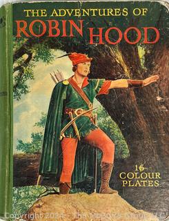 Five (5) Copies of 1938 Early Edition Adventures of Robin Hood Ward Lock & Co. Children's Book