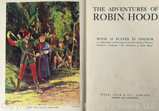 Five (5) Copies of 1938 Early Edition Adventures of Robin Hood Ward Lock & Co. Children's Book