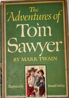 Thirteen (13) Books, Including The Adventures Of Tom Sawyer, "Falcon, Fly Back" By Blaisdell, Plants In Winter By Mizumura, Nursery Friends From France By Olive Beaupre Miller, Last Of The Great Scouts Buffalo Bill By Wetmore & Zane Grey, Wild Grizzlies Of Alaska By Holzworth 