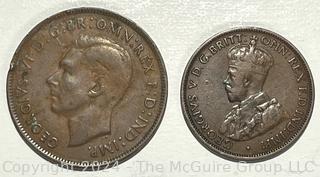 Two (2) Coins, Australia  (1916-1941)