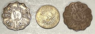 Three (2) Dinar Coins from Iraq, 1930's