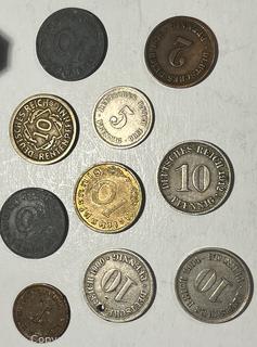 Ten (10) German Coins (1876-1943)