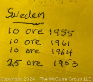 Five (5) Swedish Coins 1950's -1960's