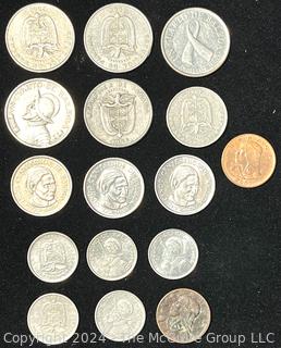 Sixteen Panamanian Balboa Coins