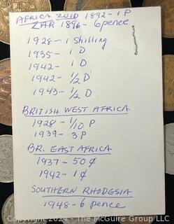 Thirteen (13) Coins from Various British Colonies (1862-1940"s)