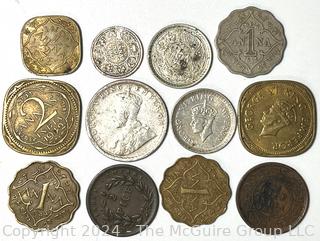 Twelve (12) Indian Rupee Coins (British) 1895-1944