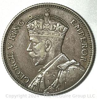 1934 FIJI (Britain) 1 Florin Shilling Silver Coin