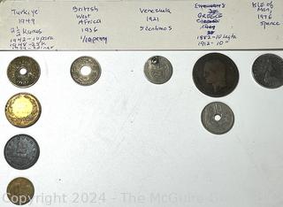 Selection of Foreign Coins From Several Different Nations