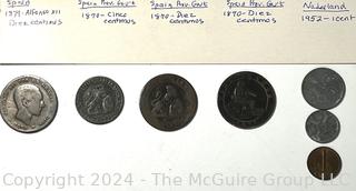 Spain & Netherland Coins: 1870'sand 1950's