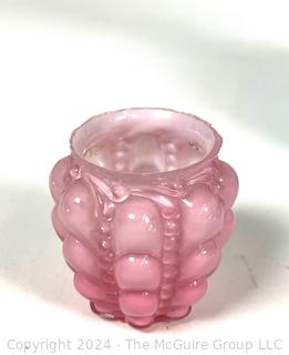 Three (3) Pieces of Fenton Art Glass Including Diamond Optic Ruffle and Quilted Vase