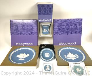 Four (4) Wedgwood Plates and a Cup in Gift Boxes