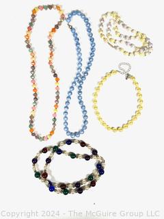 Five (5) Costume Jewelry Bead Necklaces