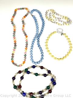 Five (5) Costume Jewelry Bead Necklaces