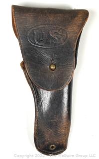 Vintage Boyt 44 US Military WWII Brown Leather Flap Holster 