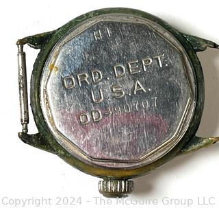 Men's Hamilton WWII US Military H1 Army Ordinance Dept Watch U.S.A. OD-80707. Will not Wind.