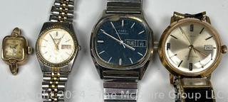 Four (4) Wrist Watches by Times, Seiko & Helbros.  Untested